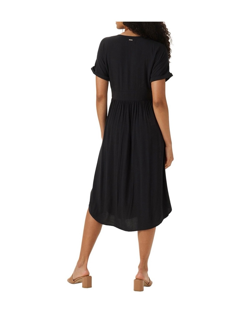 The Normal Brand Black Button-Front Midi Dress - Picture 2 of 7